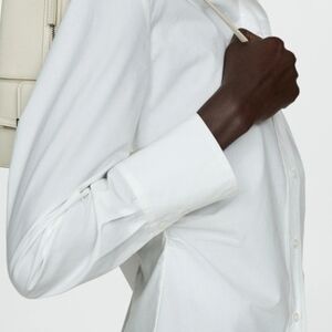 Mango White Long Sleeve Dress